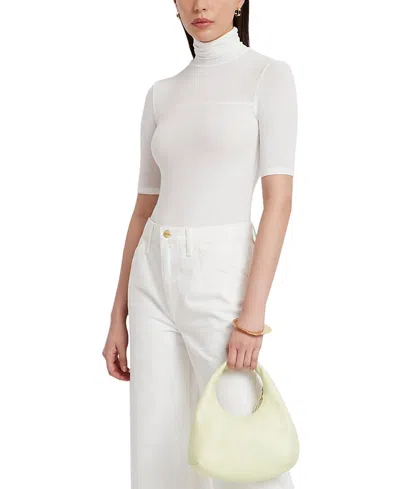 Marcella Niko Jersey Turtleneck Top In Off White
