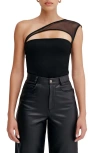 Marcella Parker One-shoulder Top In Black