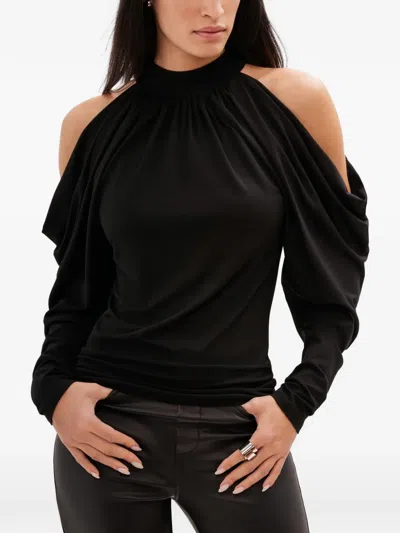 Marcella Perry 露肩垂坠上衣 In Black