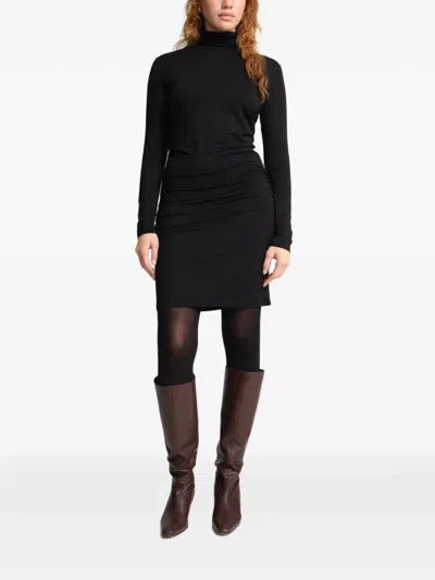 Marcella Phoebe Ruched-detail Mini Dress In Black