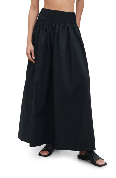 Marcella Raven Cotton Poplin Maxi Skirt In Black