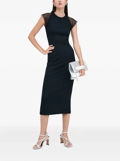 Marcella Rooney Midi Dress In Black