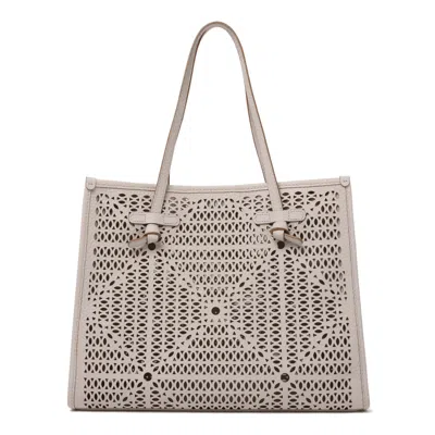 Marcella Sand Cow Leather Bag In Neutral