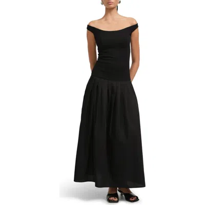 Marcella Selene Off The Shoulder Dress In Black