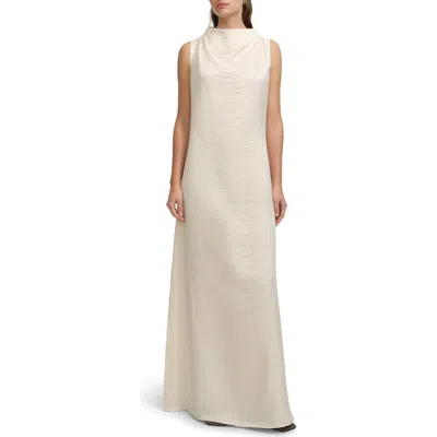 Marcella Senna Funnel Neck Gown In Neutral