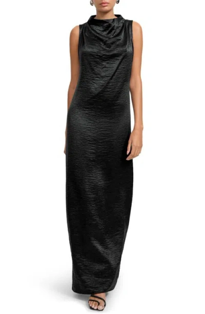 Marcella Senna Satin Gown In Black