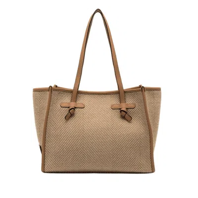 Marcella Structured Herringbone Wool Tote Bag In Multi