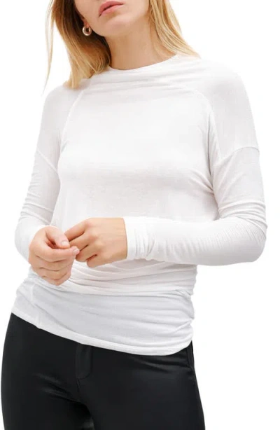 Marcella Sydney Gathered Long Sleeve Top In Off White