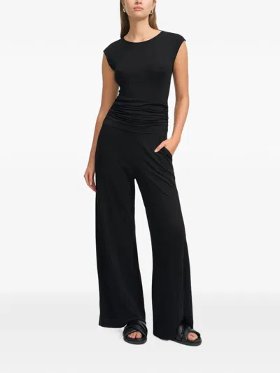 Marcella Tessa Ruched Jumpsuit In Black