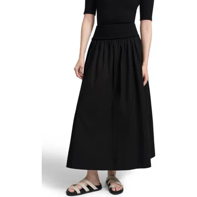 Marcella Throop Cotton Poplin Maxi Skirt In Black