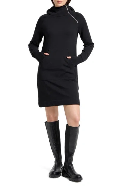 Marcella Tompkins Long Sleeve Hoodie Dress In Black