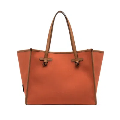 Marcella Two-tone Canvas Shoulder Bag With Leather Accents