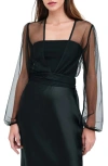 Marcella Verona Sheer Mesh Wrap Bolero In Black
