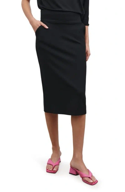 Marcella Vesey Pencil Skirt In Black