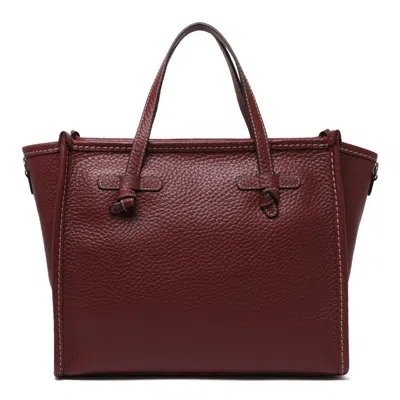 Marcella Wine Berry Leather Bag In Burgundy
