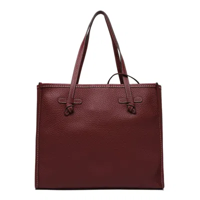 Marcella Wine Berry Leather Bag In Burgundy