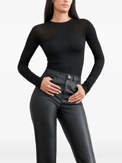 Marcella Yada 半透明拼接上衣 In Black