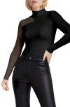 MARCELLA YSABEL MESH PANEL JERSEY TOP