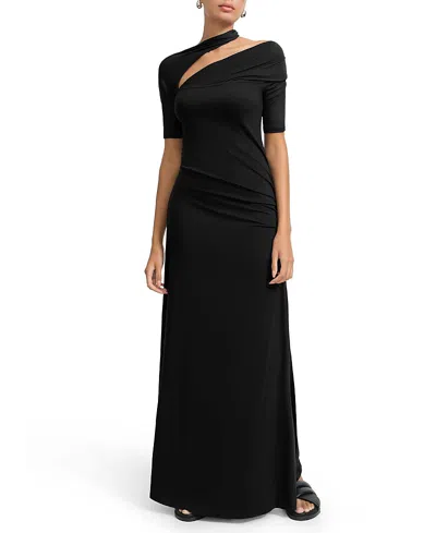 Marcella Zola Asymmetric Dress In Black