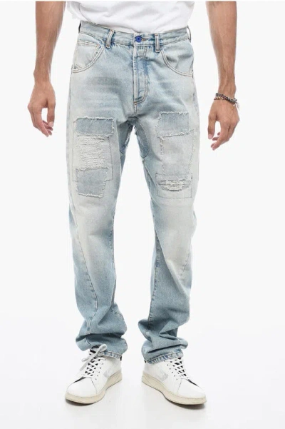 Marcelo Burlon County Of Milan 5 Pocket Twist Denims With Patches 17cm