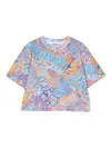 Marcelo Burlon County Of Milan All-over Logo Print Cropped Top In Blue