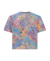 Marcelo Burlon County Of Milan All-over Logo Print Cropped Top In Blue