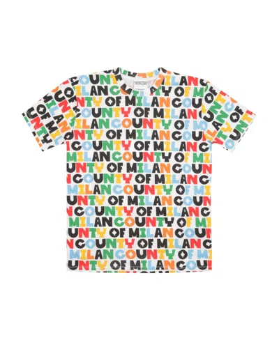 Marcelo Burlon County Of Milan All-over Logo Print T-shirt In White