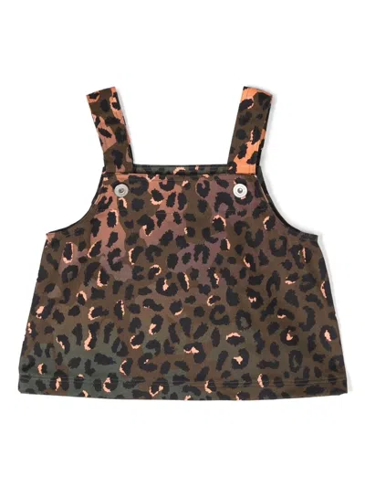 Marcelo Burlon County Of Milan Kids' Animal-print Sleeveless Top In 褐色