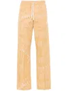 Marcelo Burlon County Of Milan Aop Feather Straight-leg Trousers In Neutrals