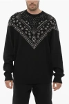 Marcelo Burlon County Of Milan Bandana Print Wool Blend Knit Sweater