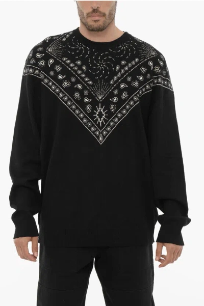 MARCELO BURLON COUNTY OF MILAN BANDANA MOTIF CREW-NECK SWEATER
