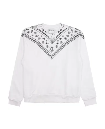 Marcelo Burlon County Of Milan Bandana-print Cotton Sweatshirt In White