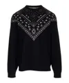 Marcelo Burlon County Of Milan Bandana Print Wool Blend Knit Sweater In Black