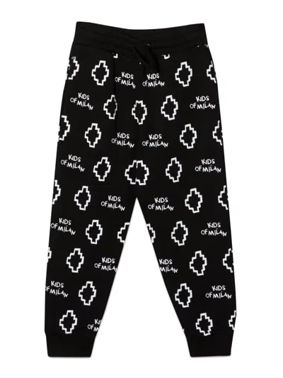 Marcelo Burlon County Of Milan Mini Logo Aop Sweatpant For Boys In Black