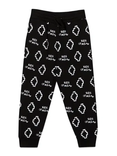 Marcelo Burlon County Of Milan Kids' Basic Logo Aop Sweatpant In Black