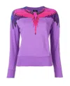 Marcelo Burlon County Of Milan Bird Feather Flying Wing Printed Pullover In Purple