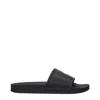 Marcelo Burlon County Of Milan Black Cotton Slippers Sandals In Black