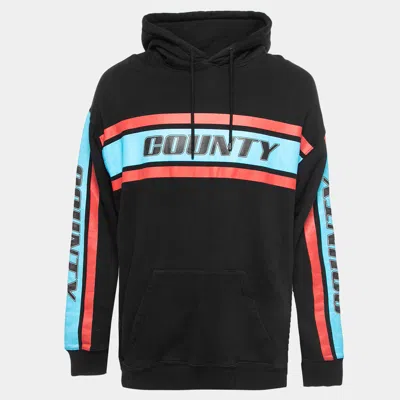 Pre-owned Marcelo Burlon County Of Milan Black County Stripe Print Cotton Hoodie M