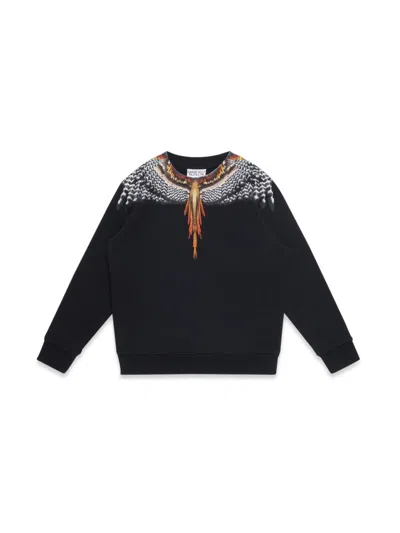 Marcelo Burlon County Of Milan Kids' Black Grizzly Wings Crewneck