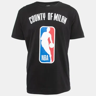 Pre-owned Marcelo Burlon County Of Milan Black Printed Cotton Half Sleeve T-shirt M