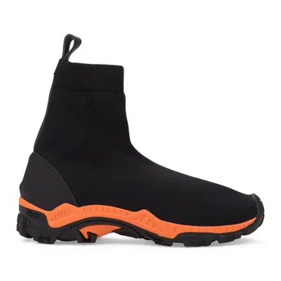 Marcelo Burlon County Of Milan Black/orange Flyknit Boots