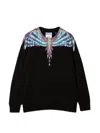 Marcelo Burlon County Of Milan Blue Birds Wings Crewneck In Black