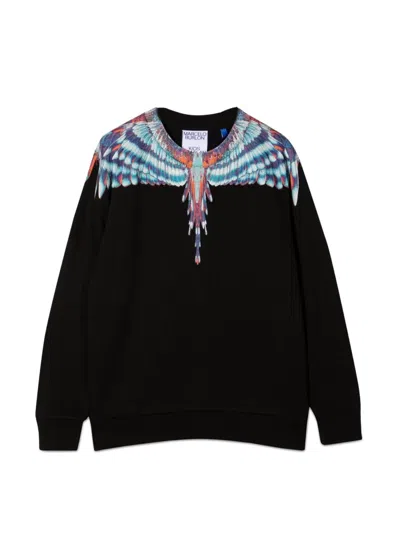 Marcelo Burlon County Of Milan Mini Birds Wings Crewneck Sweatshirt In Black