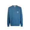 Marcelo Burlon County Of Milan Tempra Cross Crewneck Sweatshirt In Blue