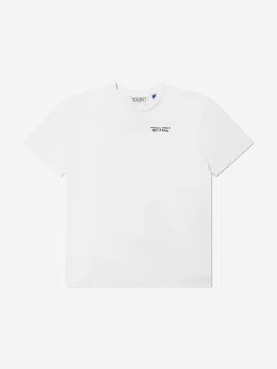 Marcelo Burlon County Of Milan Kids' Boys Cotton Short Sleeve Logo T-shirt 12 Yrs White