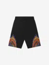 Marcelo Burlon County Of Milan Marcelo Burlon Kids Boys Black Cotton Shorts With Tempera Wings Print In Black