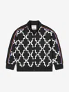 Marcelo Burlon County Of Milan Boys Cross Piping Track Zip Up Top 8 Yrs Black In Black