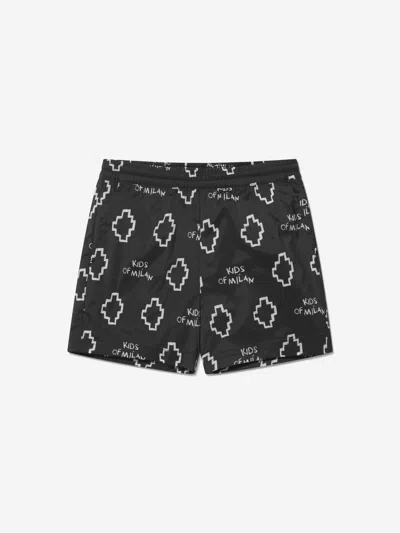 Marcelo Burlon County Of Milan Babies' Boys Logo Print Swim Shorts 8 Yrs Black