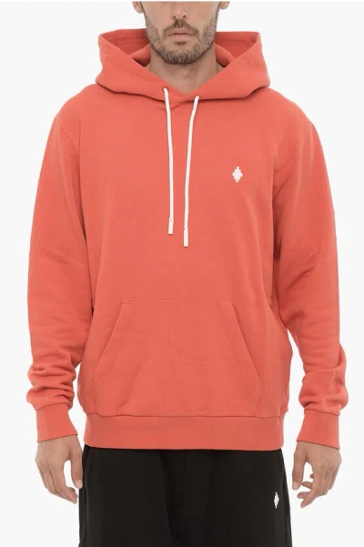 Marcelo Burlon County Of Milan Brushed Cotton Hoodie In Orange