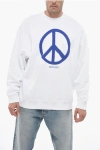 MARCELO BURLON COUNTY OF MILAN BRUSHED COUNTY PEACE SWEATSHIRT WITH LOGO PRINT